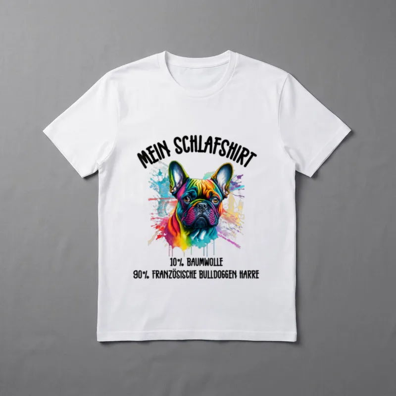 Mein Schlafshirt Hund Französische T-Shirt – Klassisches T-Shirt in Schwarz