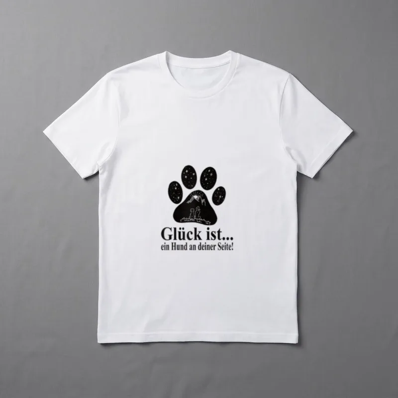 Glück ist.. Spruch Hund T-Shirt – Klassisches T-Shirt in Schwarz