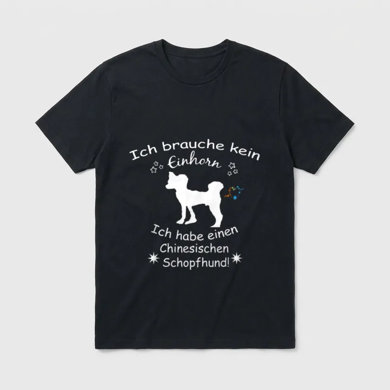 Chinesischer Schopfhund Chinese Crested Hund T-Shirt – Klassisches T-Shirt in Schwarz