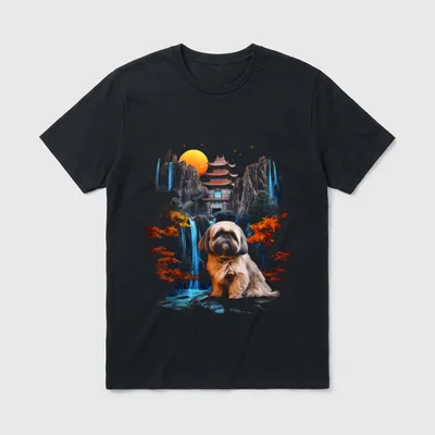 DogtastiQ Shih Tzu Motiv T-Shirt – Klassisches T-Shirt in Schwarz