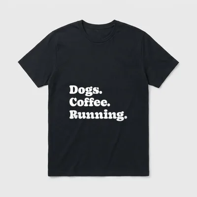 Dogs Coffee & Running T-Shirt – Klassisches T-Shirt in Schwarz