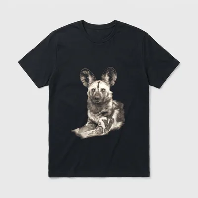 Wild Dog Making Augenkontakt T-Shirt – Klassisches T-Shirt in Schwarz