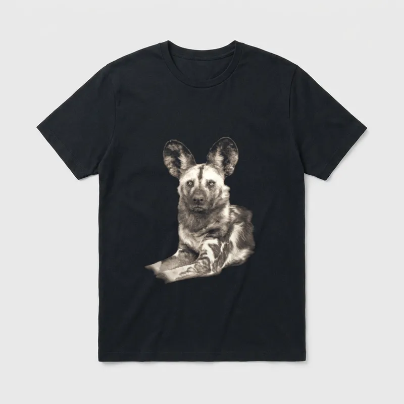 Wild Dog Making Augenkontakt T-Shirt – Klassisches T-Shirt in Schwarz