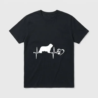 Bearded Collie Hund Herzschlag T-Shirt – Klassisches T-Shirt in Schwarz