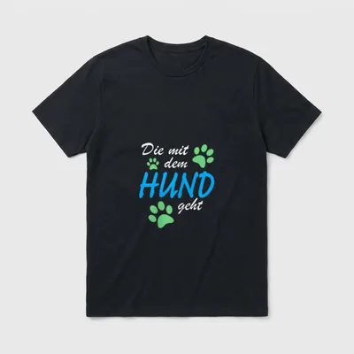 Die Mit Dem Hund T-Shirt 0892 – Klassisches T-Shirt in Schwarz