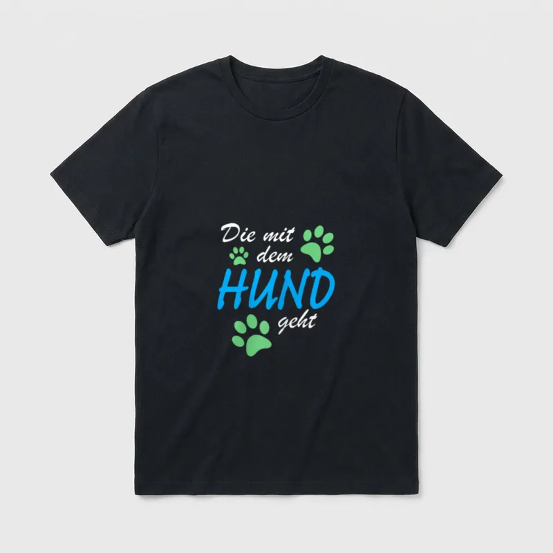 Die Mit Dem Hund T-Shirt 0892 – Klassisches T-Shirt in Schwarz