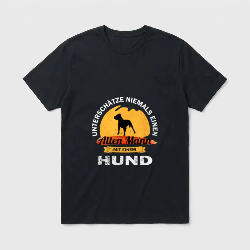 Unterschätze niemals einen alten T-Shirt 0893 – Klassisches T-Shirt in Schwarz