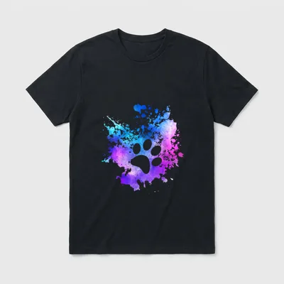 Abstraktes Hunde I Pfote T-Shirt – Klassisches T-Shirt in Schwarz