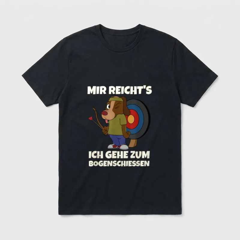 Lustiger Bogenschütze Spruch Hund T-Shirt – Klassisches T-Shirt in Schwarz