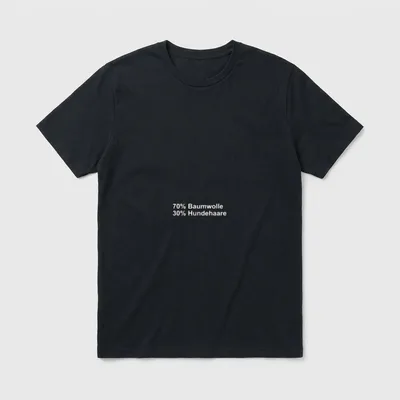 70% Baumwolle 30% Hundehaare T-Shirt – Klassisches T-Shirt in Schwarz
