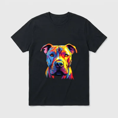Wasserfarben Farbenfroher Dogo Argentino T-Shirt – Klassisches T-Shirt in Schwarz