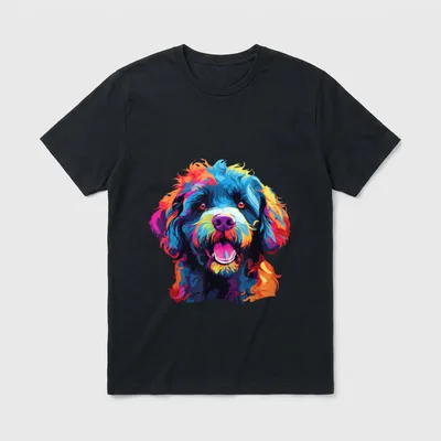 Wasserfarben Farbenfroher Spanischer Wasserhund T-Shirt – Klassisches T-Shirt in Schwarz