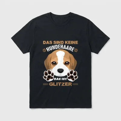 Hund Hundehaare Glitzer Dog T-Shirt – Klassisches T-Shirt in Schwarz