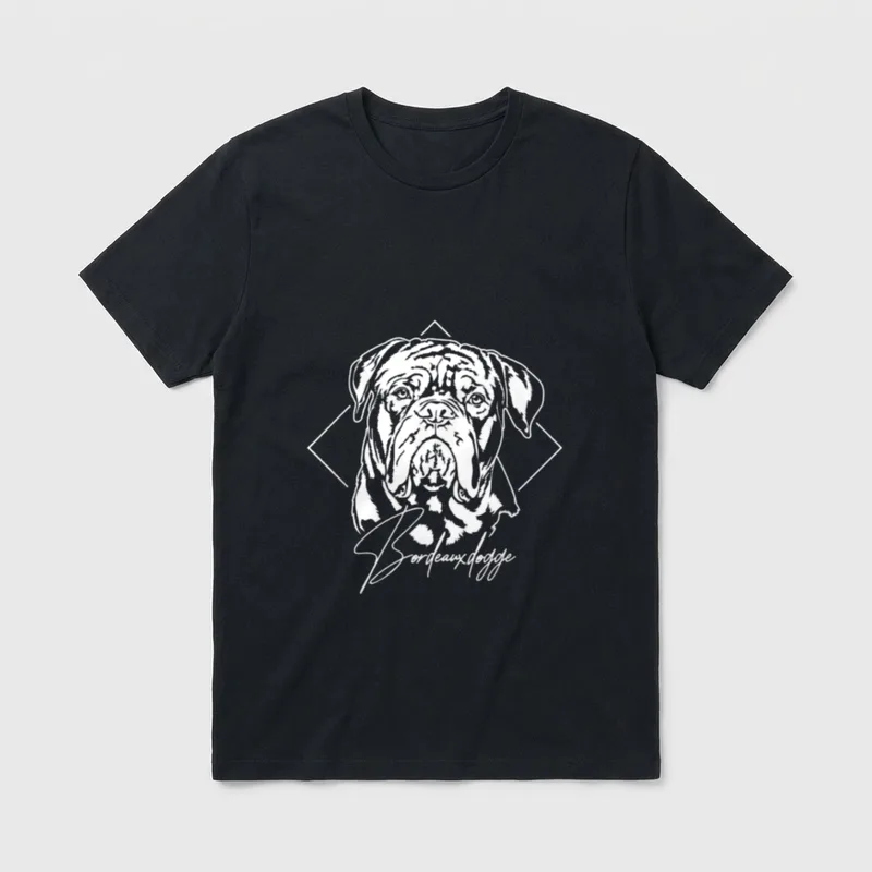 Lustige Bordeauxdogge Portrait Hundeportrait T-Shirt – Klassisches T-Shirt in Schwarz