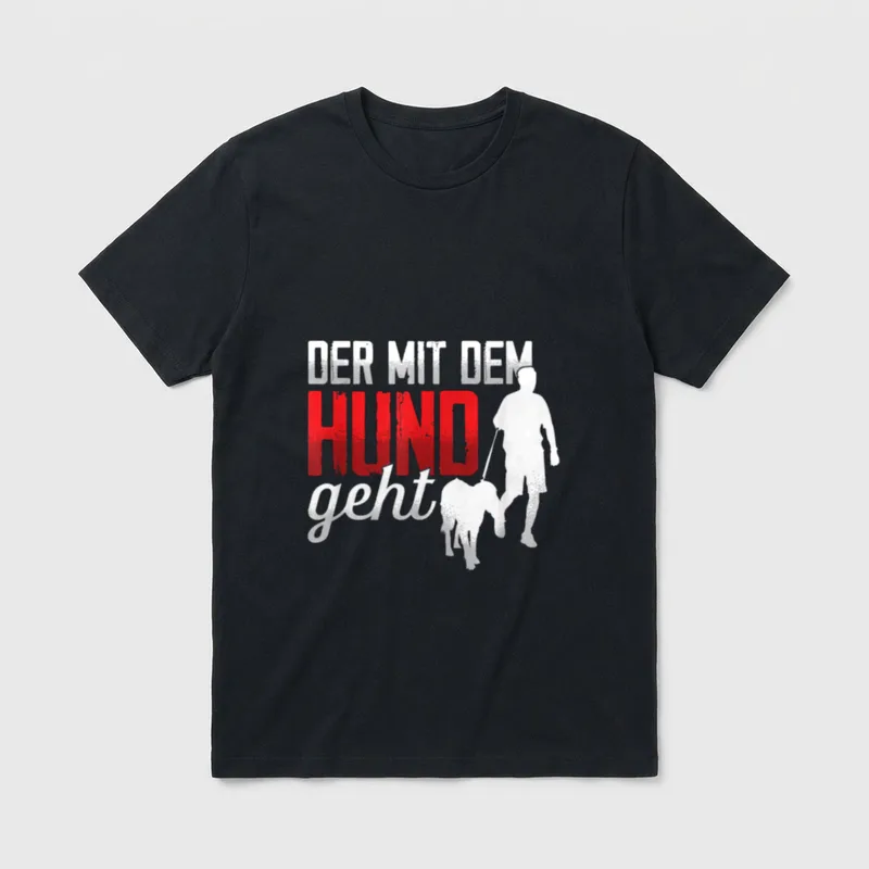 Der Mit Dem Hund T-Shirt 0915 – Klassisches T-Shirt in Schwarz