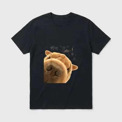 Neugieriger Hund Shar-Pei T-Shirt – Klassisches T-Shirt in Schwarz