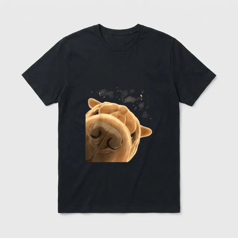 Neugieriger Hund Shar-Pei T-Shirt – Klassisches T-Shirt in Schwarz
