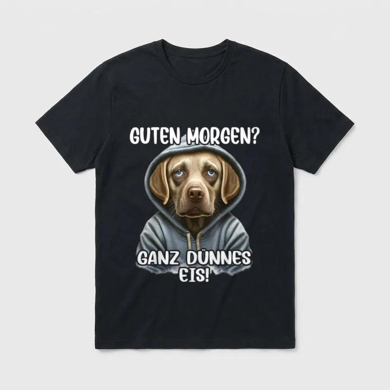 Guten Morgen Ganz Dünnes Eis Lustiger T-Shirt – Klassisches T-Shirt in Schwarz