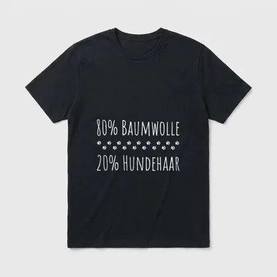 80% Baumwolle 20% Hundehaar Hunde T-Shirt – Klassisches T-Shirt in Schwarz