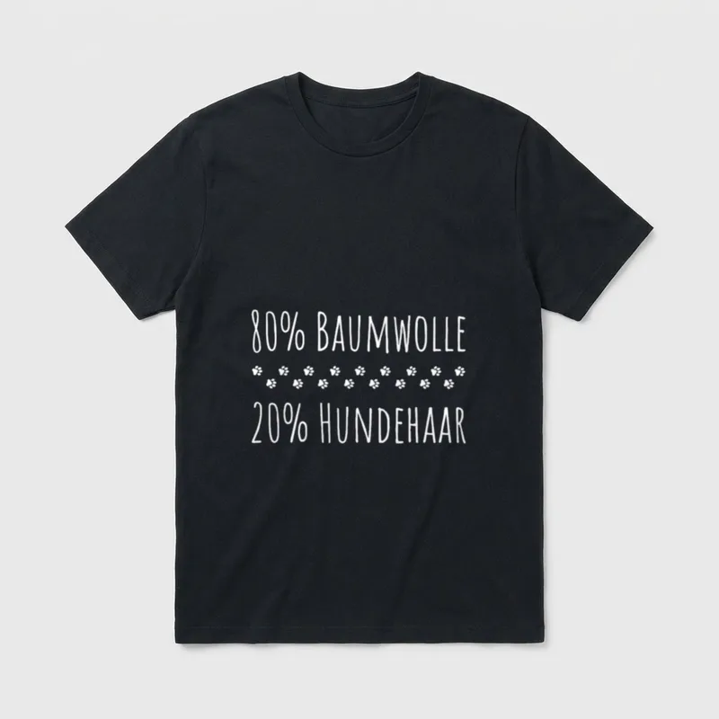 80% Baumwolle 20% Hundehaar Hunde T-Shirt – Klassisches T-Shirt in Schwarz