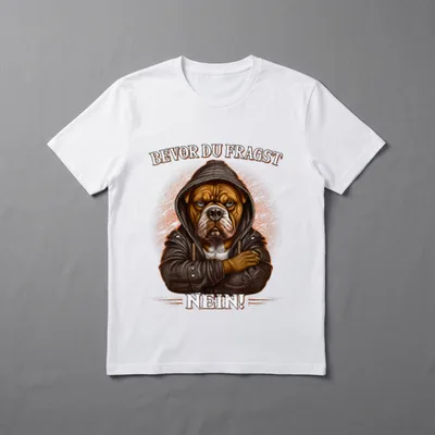 Bevor du fragst Nein T-Shirt 0924 – Klassisches T-Shirt in Schwarz