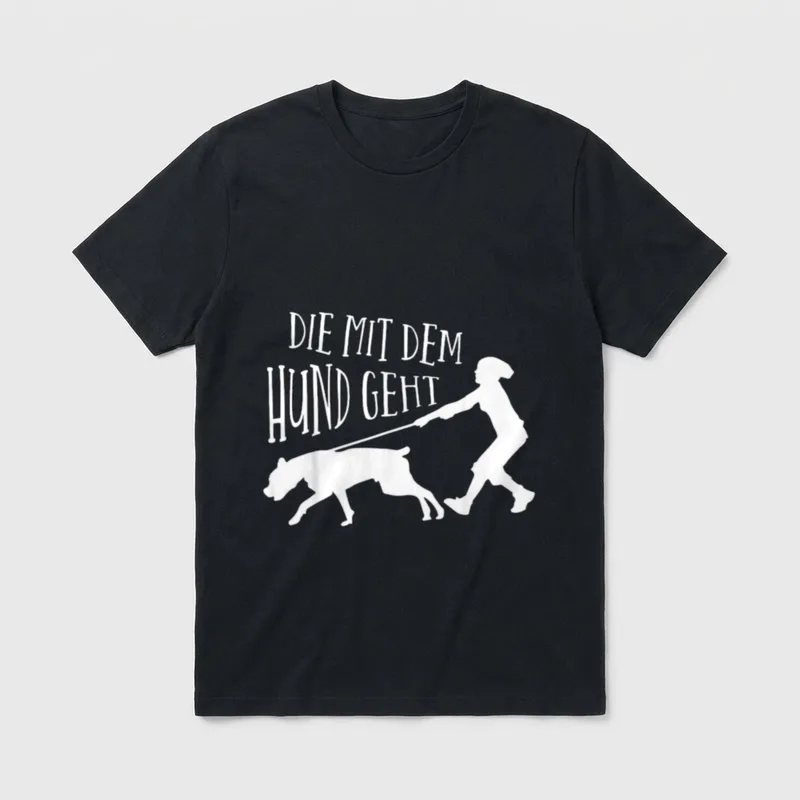 Die Mit Dem Hund T-Shirt 0930 – Klassisches T-Shirt in Schwarz