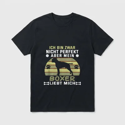 Mein Boxer liebt mich T-Shirt – Klassisches T-Shirt in Schwarz