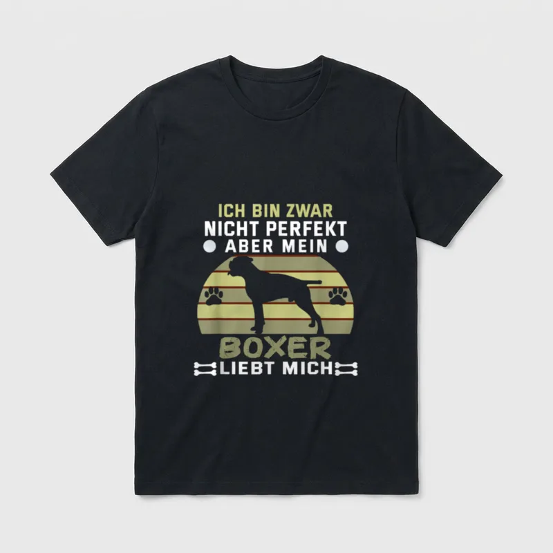 Mein Boxer liebt mich T-Shirt – Klassisches T-Shirt in Schwarz