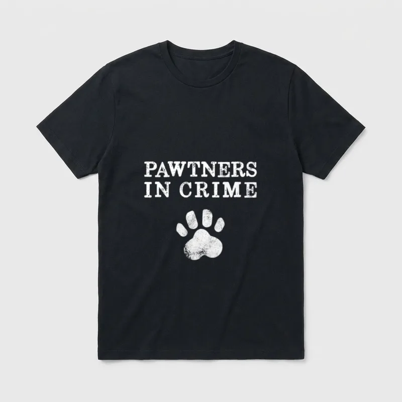 Pawtners In Crime T-Shirt – Klassisches T-Shirt in Schwarz