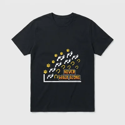 Hund Pferd Reiter Never Walk T-Shirt – Klassisches T-Shirt in Schwarz