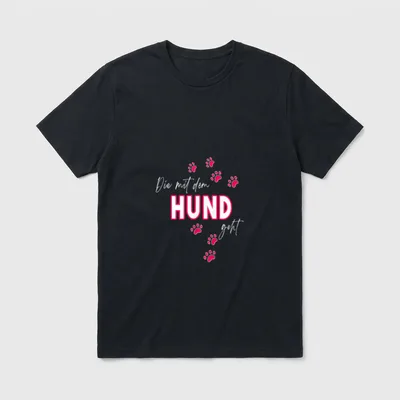 Die Mit Dem Hund T-Shirt 0944 – Klassisches T-Shirt in Schwarz