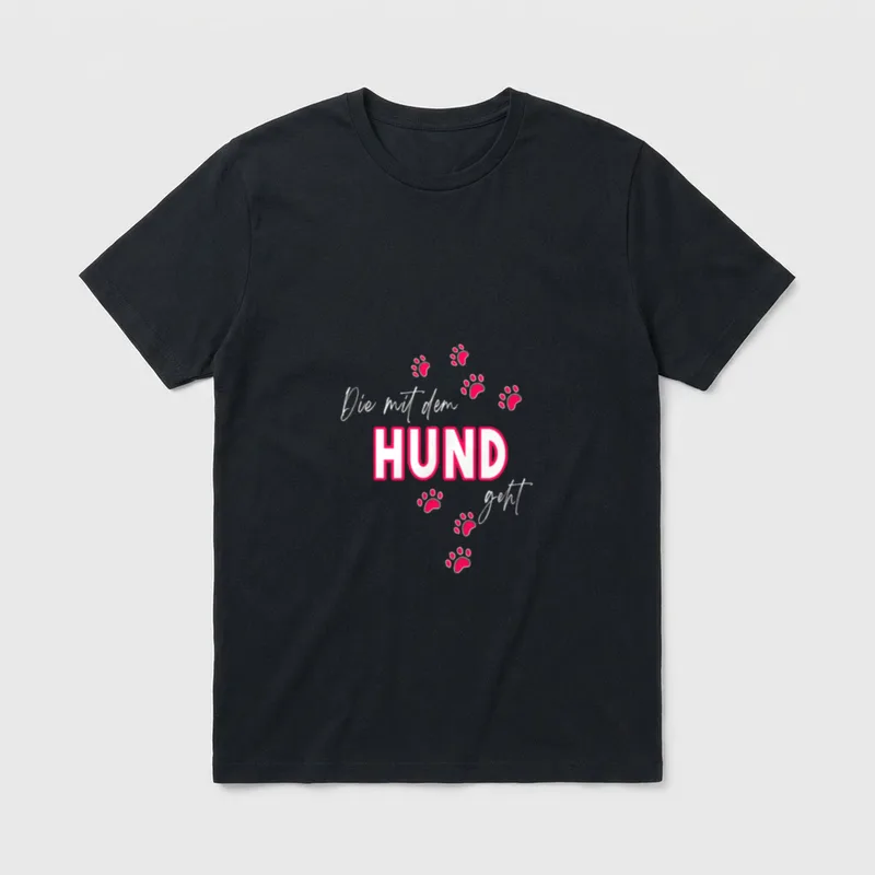 Die Mit Dem Hund T-Shirt 0944 – Klassisches T-Shirt in Schwarz