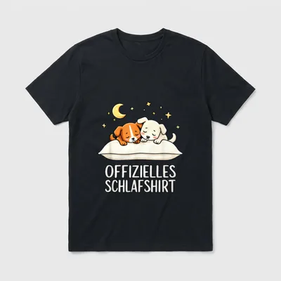 Offizielles Schlafshirt Hund Hunde T-Shirt 0950 – Klassisches T-Shirt in Schwarz