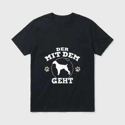 Der mit dem Epagneul T-Shirt – Klassisches T-Shirt in Schwarz