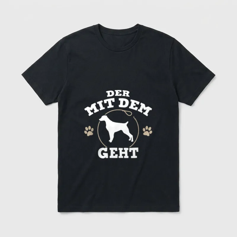 Der mit dem Epagneul T-Shirt – Klassisches T-Shirt in Schwarz