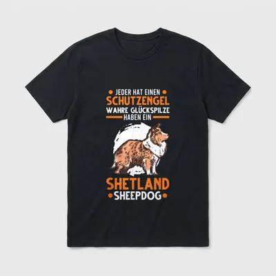 Sheltie Glückspilz Spruch Hütehund T-Shirt – Klassisches T-Shirt in Schwarz