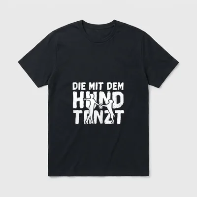 Die mit dem Hund tanzt T-Shirt – Klassisches T-Shirt in Schwarz