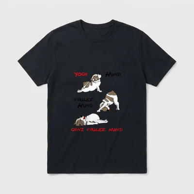 Yoga Hund lustiges Hundedesign T-Shirt – Klassisches T-Shirt in Schwarz