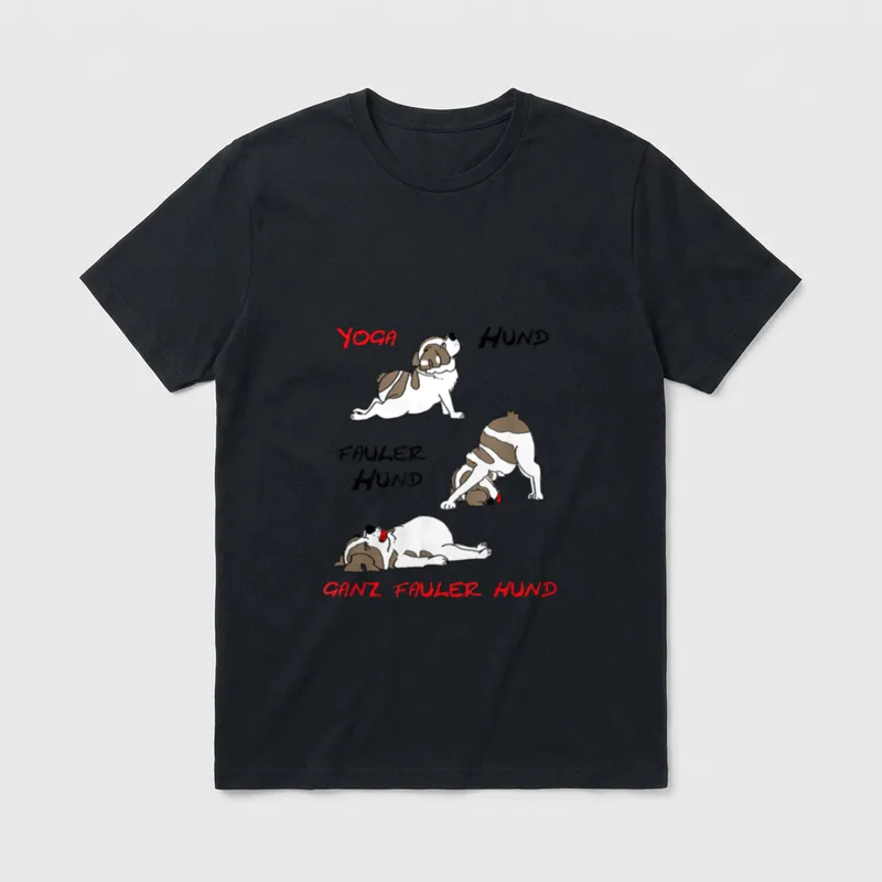 Yoga Hund lustiges Hundedesign T-Shirt – Klassisches T-Shirt in Schwarz