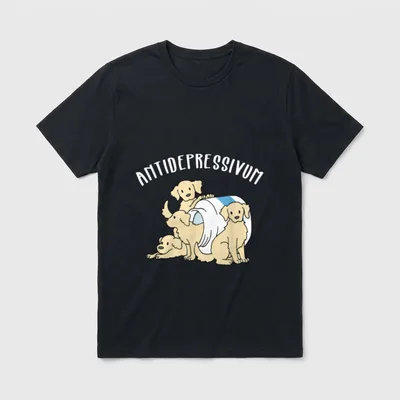Hund Antidepressivum Lustiges Hunde T-Shirt – Klassisches T-Shirt in Schwarz