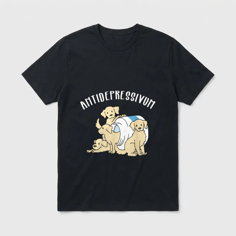 Hund Antidepressivum Lustiges Hunde T-Shirt – Klassisches T-Shirt in Schwarz