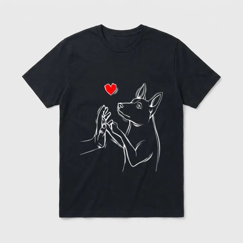 Basenji Hunde Liebe Herrchen T-Shirt – Klassisches T-Shirt in Schwarz