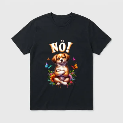 Hund Lustiger Spruch Nö! T-Shirt – Klassisches T-Shirt in Schwarz