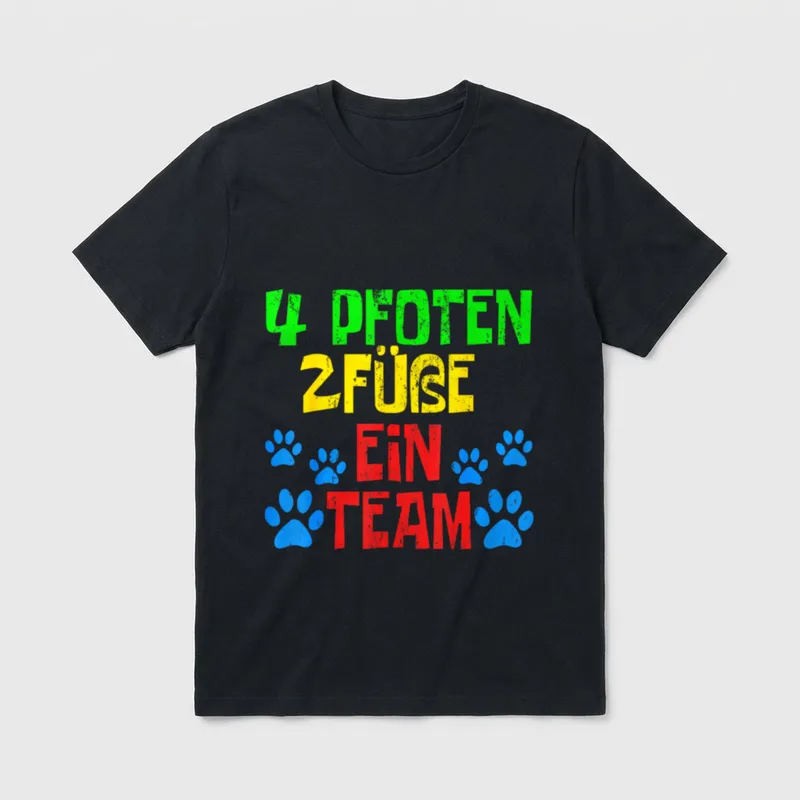 Lustiges 4 Pfoten 2 T-Shirt – Klassisches T-Shirt in Schwarz