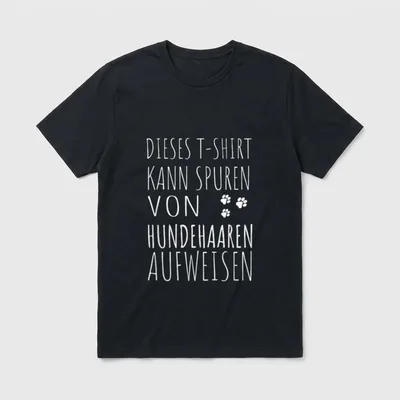 Kann Spuren von Hundehaaren T-Shirt 0978 – Klassisches T-Shirt in Schwarz