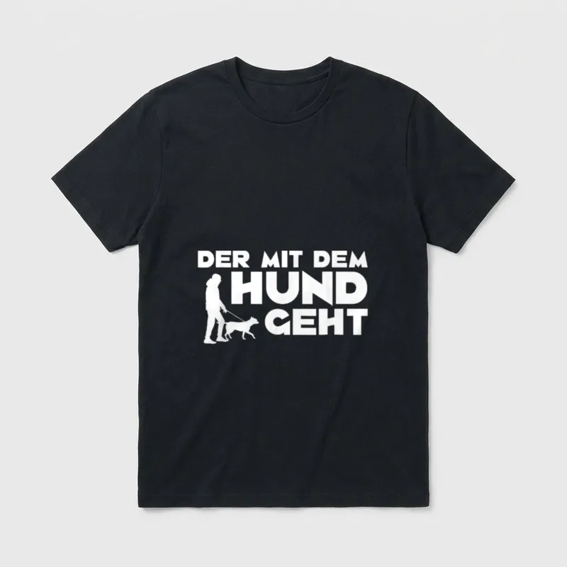Der mit dem Hund T-Shirt 0984 – Klassisches T-Shirt in Schwarz