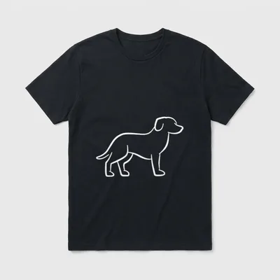 Hund Silhouette T-Shirt – Klassisches T-Shirt in Schwarz