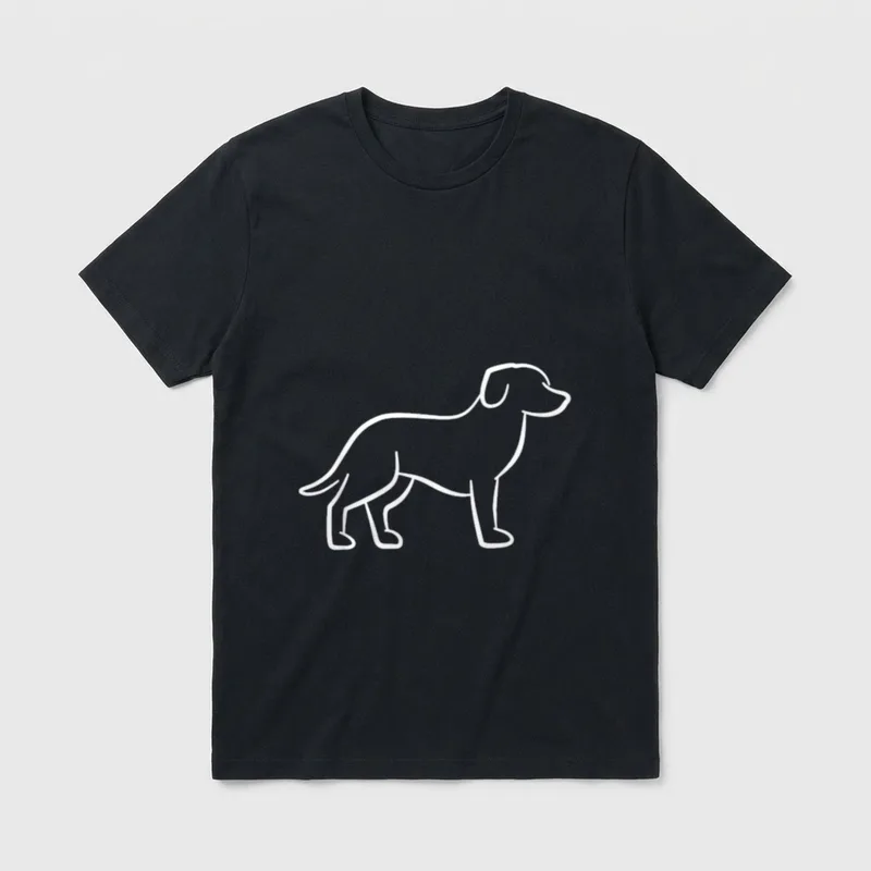 Hund Silhouette T-Shirt – Klassisches T-Shirt in Schwarz