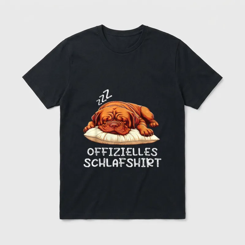 Offizielles Schlafshirt Bordeaux Dogge Hund T-Shirt – Klassisches T-Shirt in Schwarz