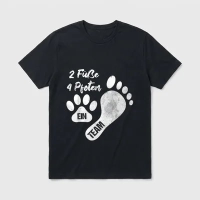 2 Füße 4 Pfoten T-Shirt 1001 – Klassisches T-Shirt in Schwarz